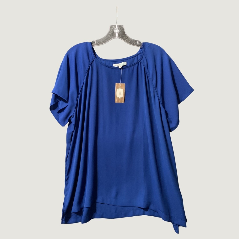 Sweet Salt Raglan Top Womens XXL Lagoon Royal Blue Short Sleeve Blouse New